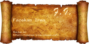 Fazekas Irma névjegykártya