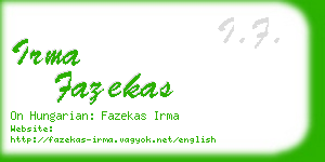 irma fazekas business card